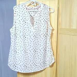 XL White/Burgundy tank top